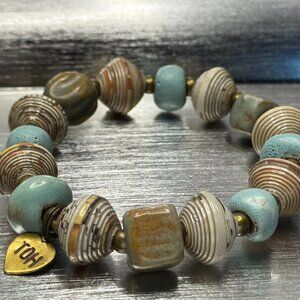 "Faith" Bracelet Haitian Handmade Clay Bracelet EUC
